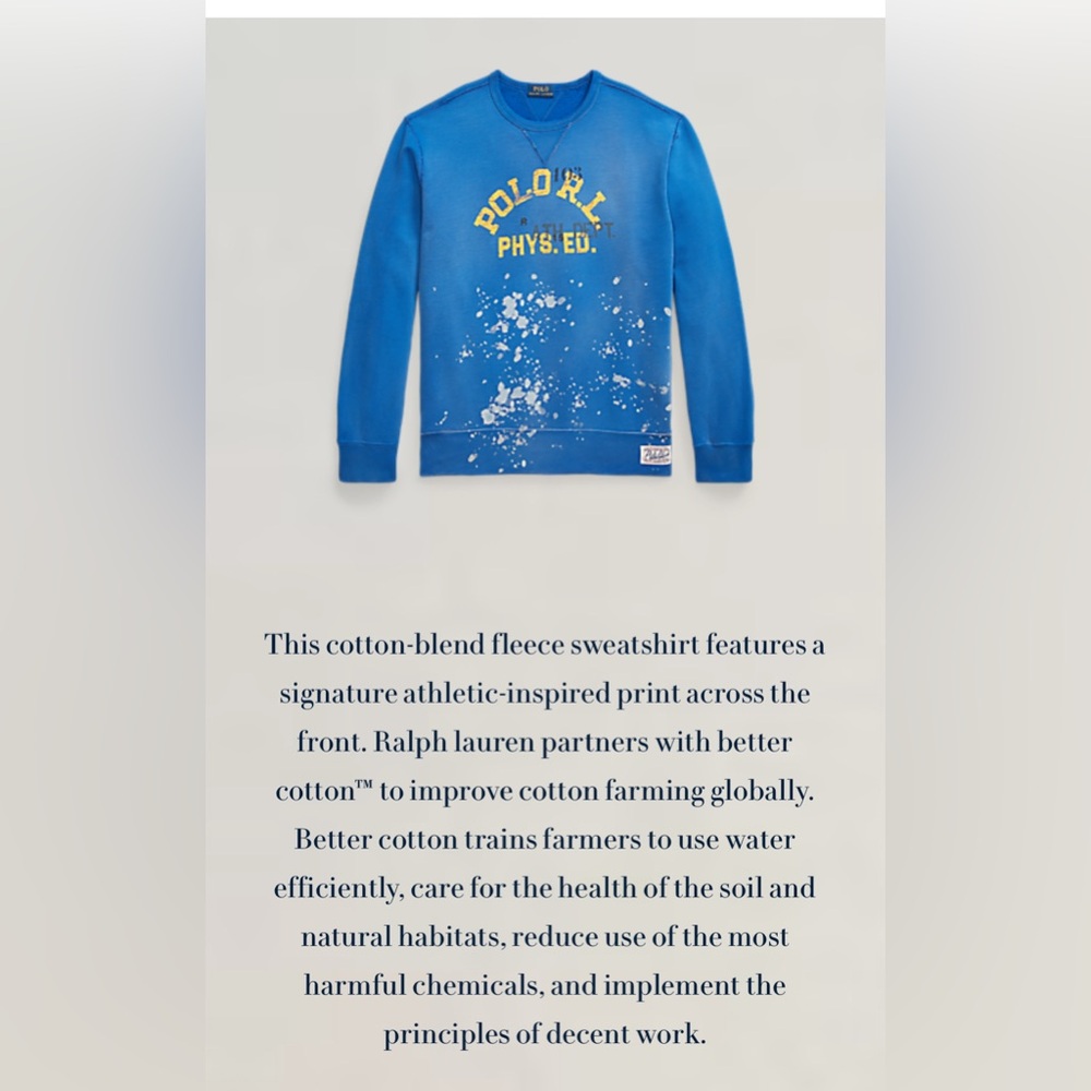 Ralph Lauren Blue Athletic Sweatshirt